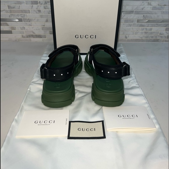 GUCCi kids Aguru Trek brand-embellished leather sandals 5-8 years 33 - Picture 4 of 7